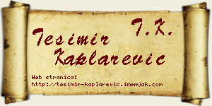 Tešimir Kaplarević vizit kartica